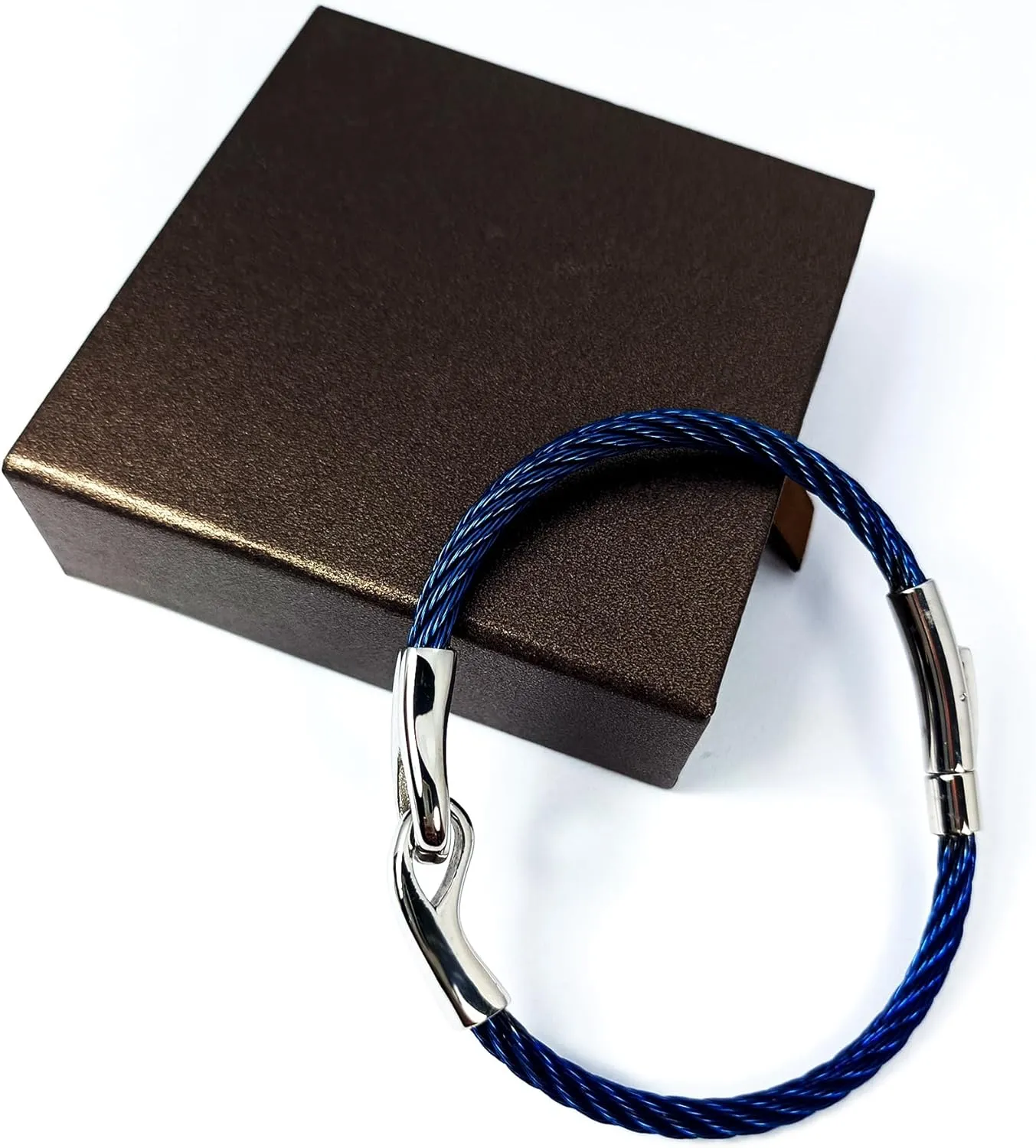 14K Gold Bracelets for Men Gold Plated Bracelets for Men Stainless Steel Bracelets Charm Cable Twist Bracelet for Men Buckle Bangle Bracelet for Men Gift for Men