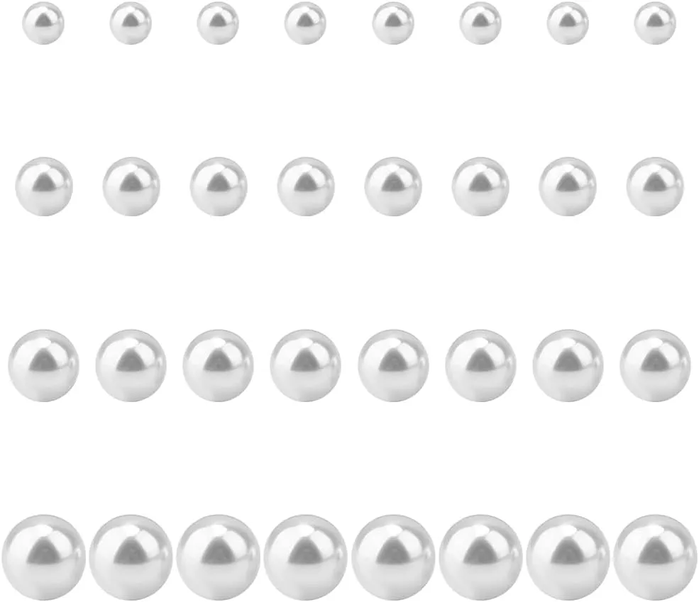 16 Pairs Pearl Stud Earrings 4 Styles White Pearl Earrings for Women Composite Round Ball Pearl Earrings Imitation Pearl Earrings Piercing Earrings Jewelry Gift for Valentines Day Birthday