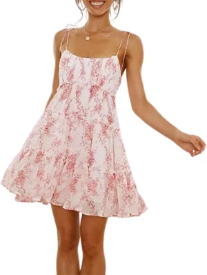 2024 New Women's Summer Printed Suspender Mini Dress,Summer Floral Mini Dress,Women's Boho Floral Mini Dress