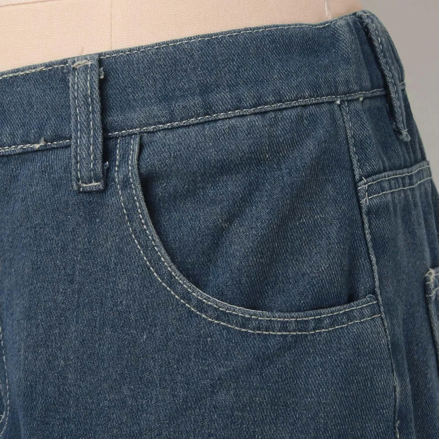 2024 Wide Leg Jeans for Women High Waist Stretchy Denim Capri Pants Fold Hem Cropped Baggy Denim Pants Trouser Jeans