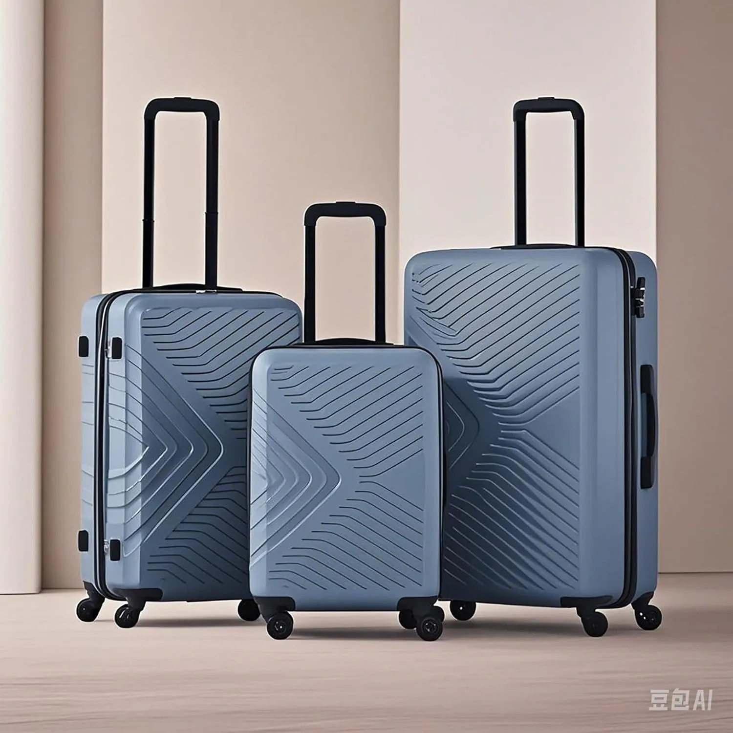 3-Piece ABS Hardshell Luggage Set (20"/24"/28") - Lightweight Spinner Suitcase w/TSA Lock & Organized Interior, Scratch-Resistant Carry-On & Check-In Luggage (Blue)