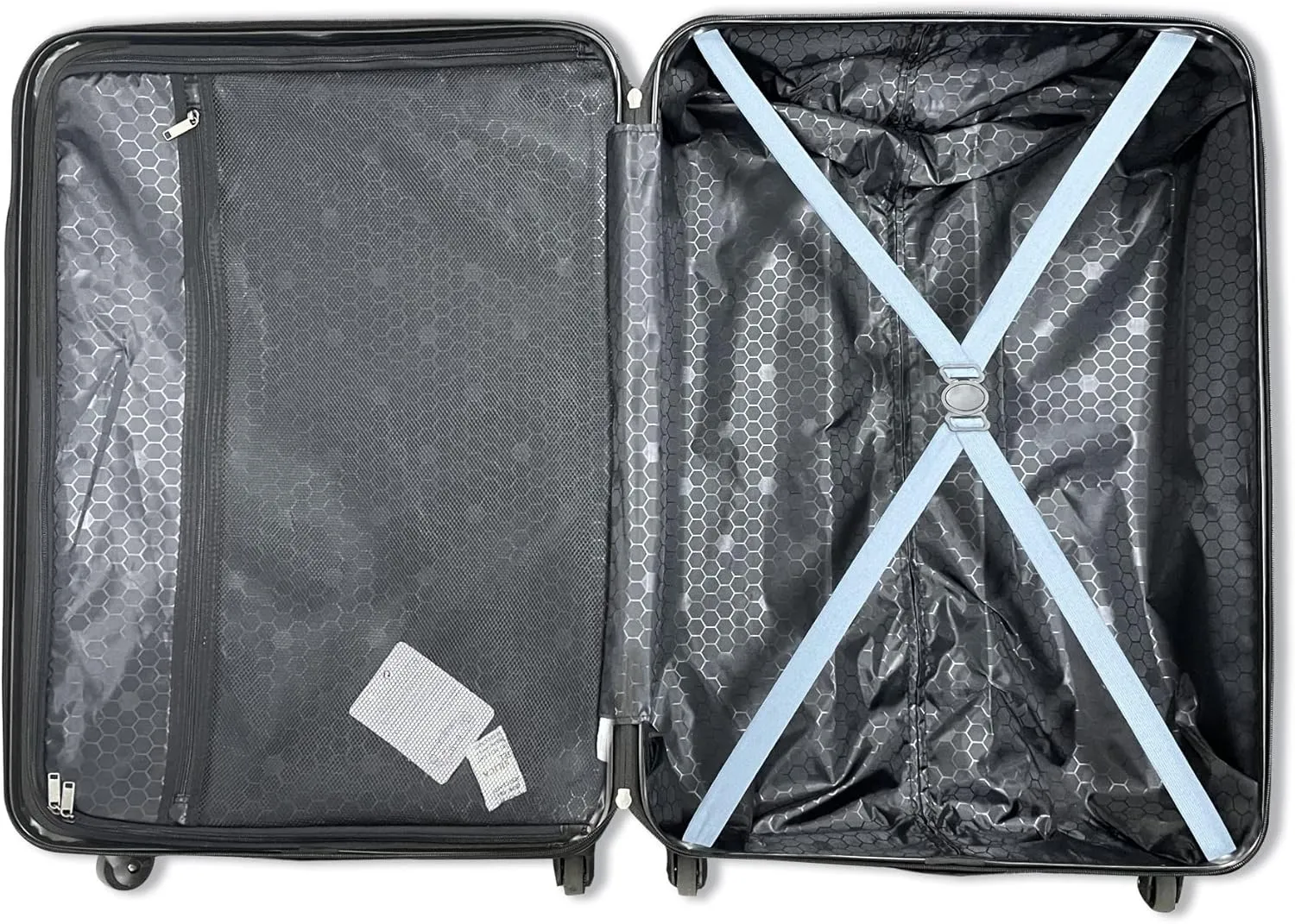 3-Piece ABS Hardshell Luggage Set (20"/24"/28") - Lightweight Spinner Suitcase w/TSA Lock & Organized Interior, Scratch-Resistant Carry-On & Check-In Luggage (Blue)