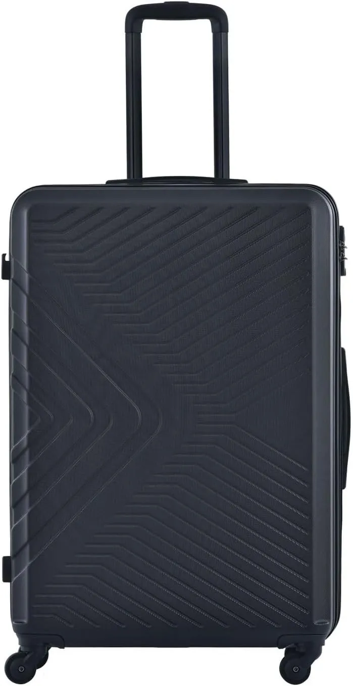 3-Piece Luggage Set - ABS Hard-Shell Suitcases with Spinner Wheels, TSA Lock, and Organized Interior (20"/24"/28"), Black