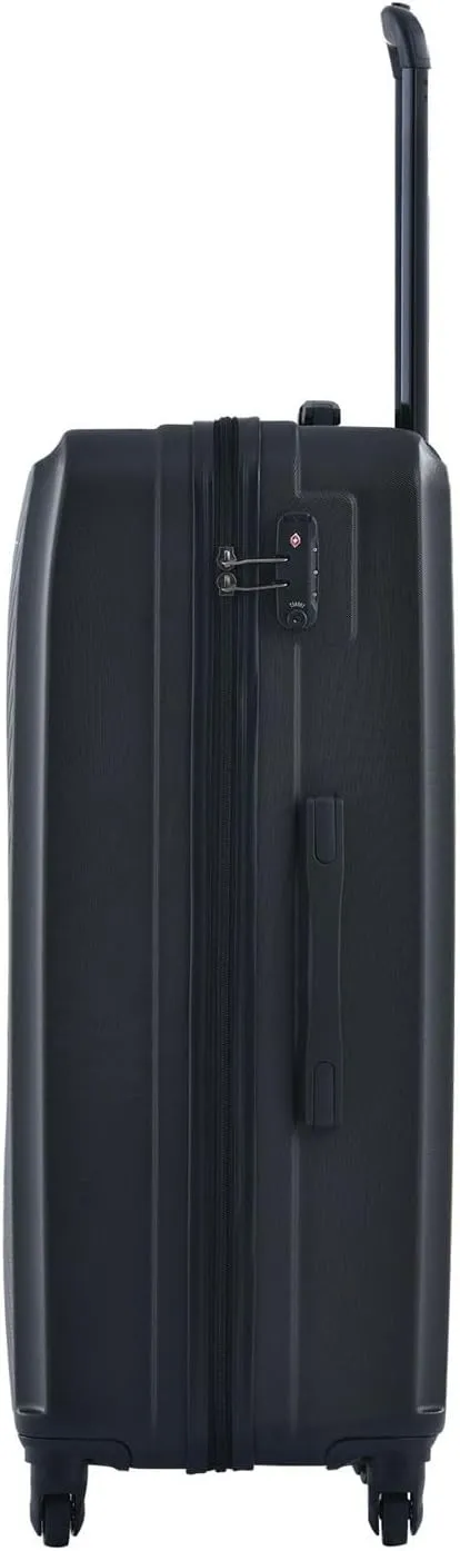 3-Piece Luggage Set - ABS Hard-Shell Suitcases with Spinner Wheels, TSA Lock, and Organized Interior (20"/24"/28"), Black