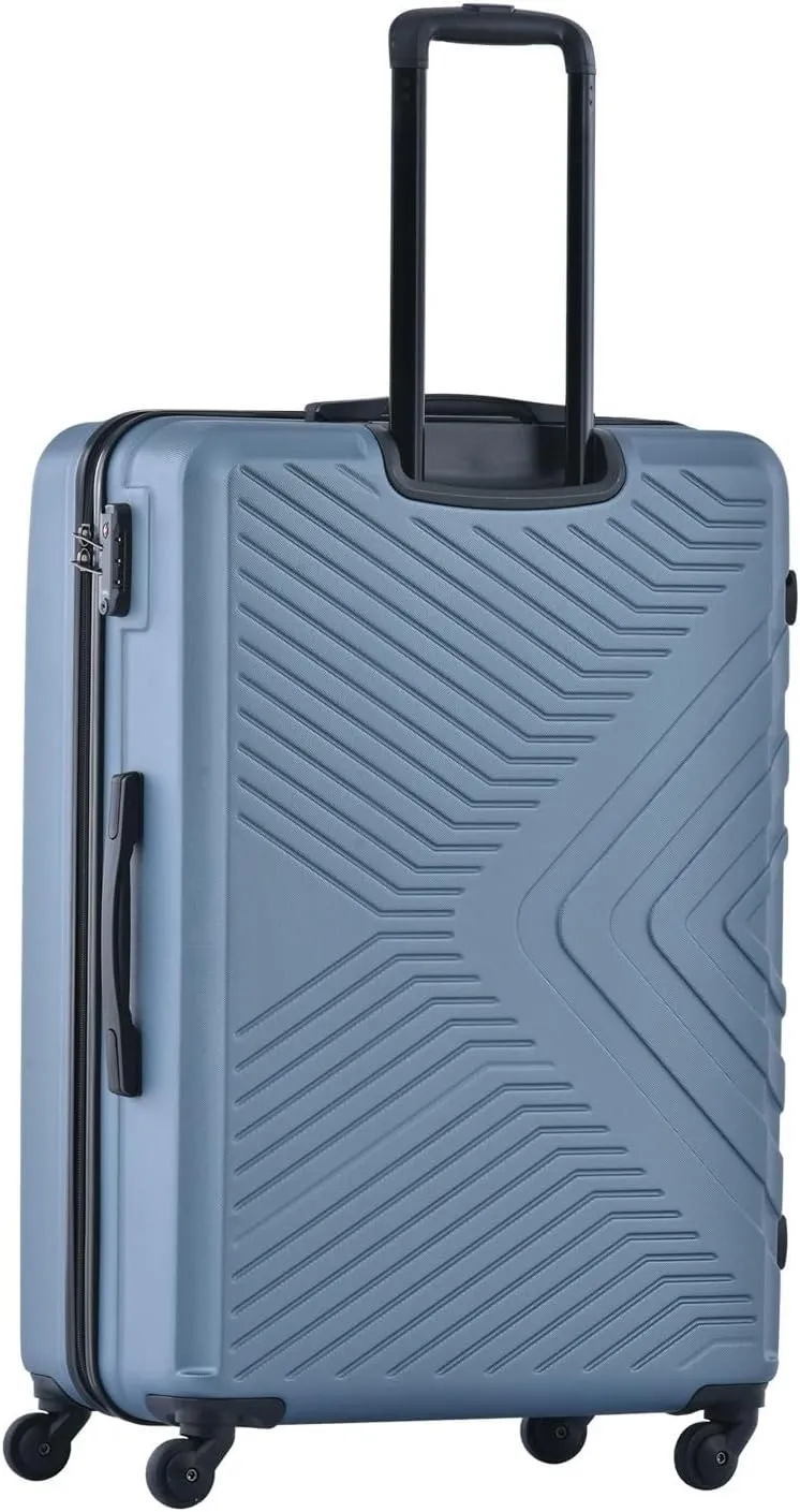 3-Piece Luggage Set - ABS Hard-Shell Suitcases with Spinner Wheels, TSA Lock, and Organized Interior (20"/24"/28"), Blue