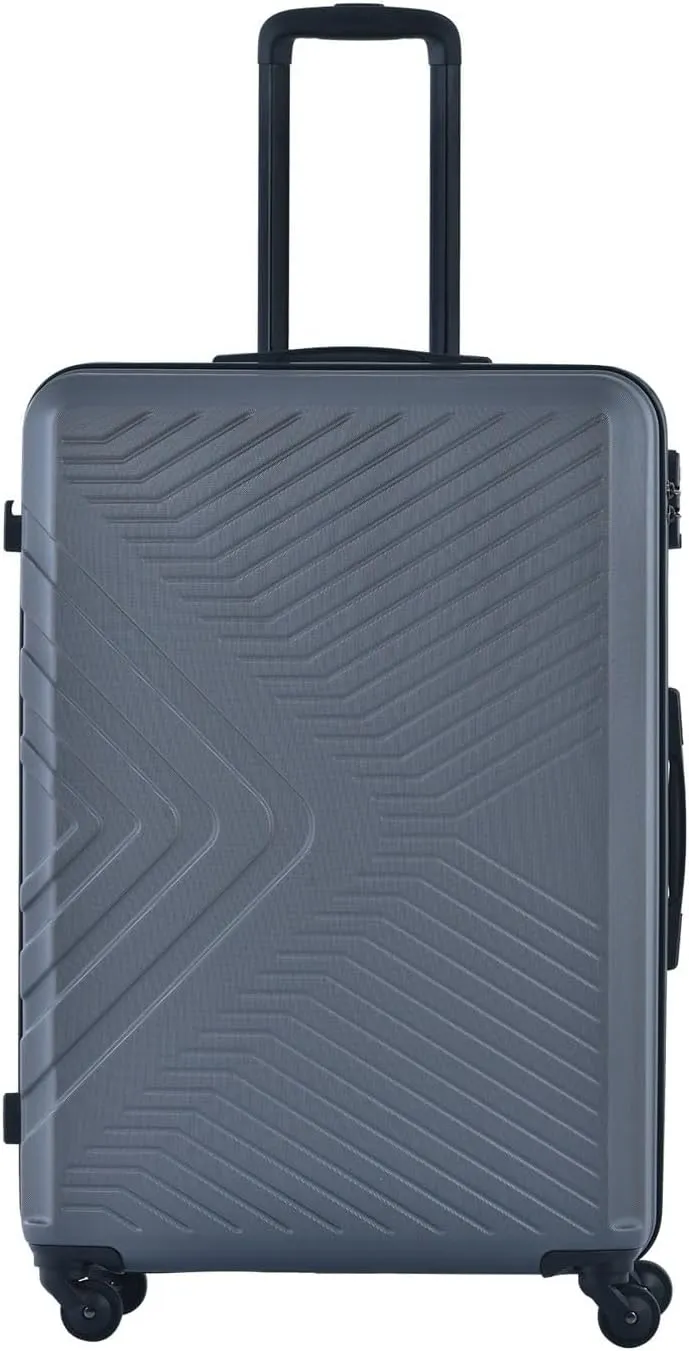 3-Piece Luggage Set - ABS Hard-Shell Suitcases with Spinner Wheels, TSA Lock, and Organized Interior (20"/24"/28"), Gray