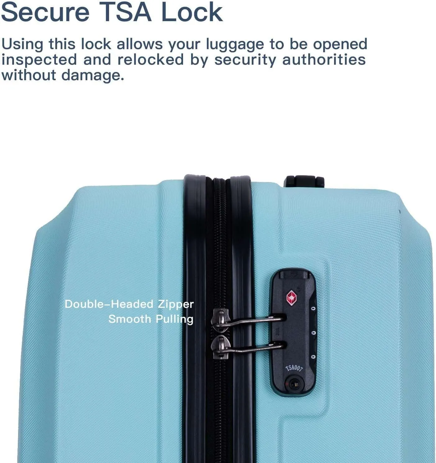 3-Piece Luggage Set - ABS Hard-Shell Suitcases with Spinner Wheels, TSA Lock, and Organized Interior (20"/24"/28"), Green