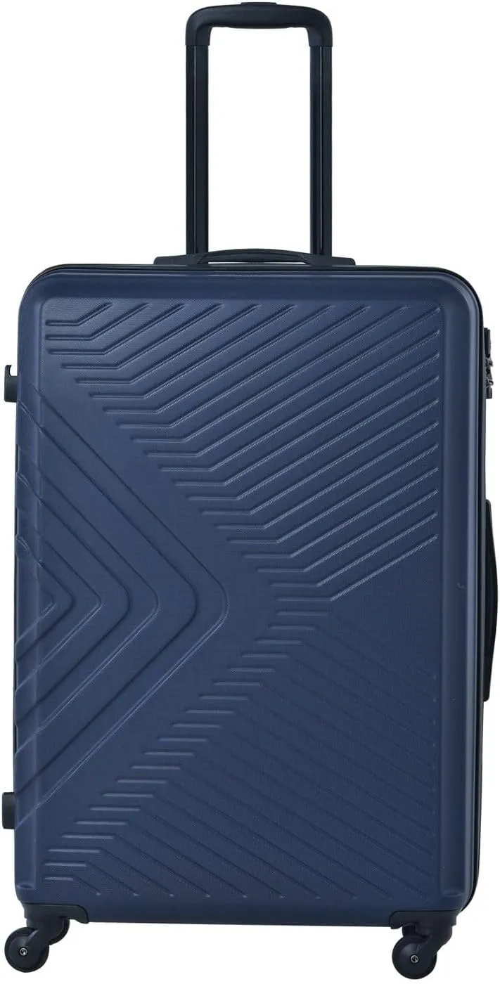 3-Piece Luggage Set - ABS Hard-Shell Suitcases with Spinner Wheels, TSA Lock, and Organized Interior (20"/24"/28"), Navy