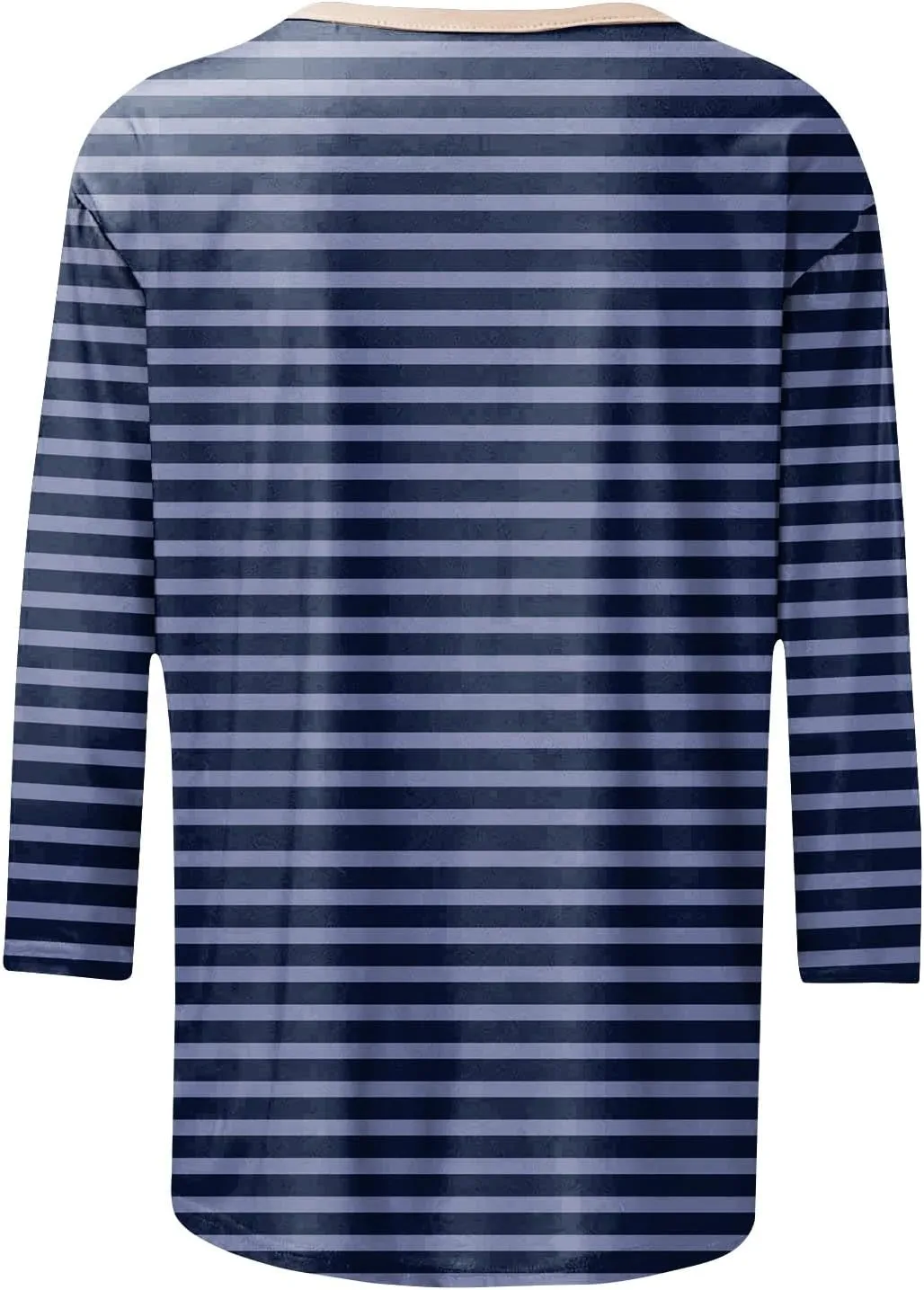3/4 Length Sleeve Womens Tops Summer Three Quarter Striped Shirts Dressy Casual Printed Tunic Tops Women Blouses