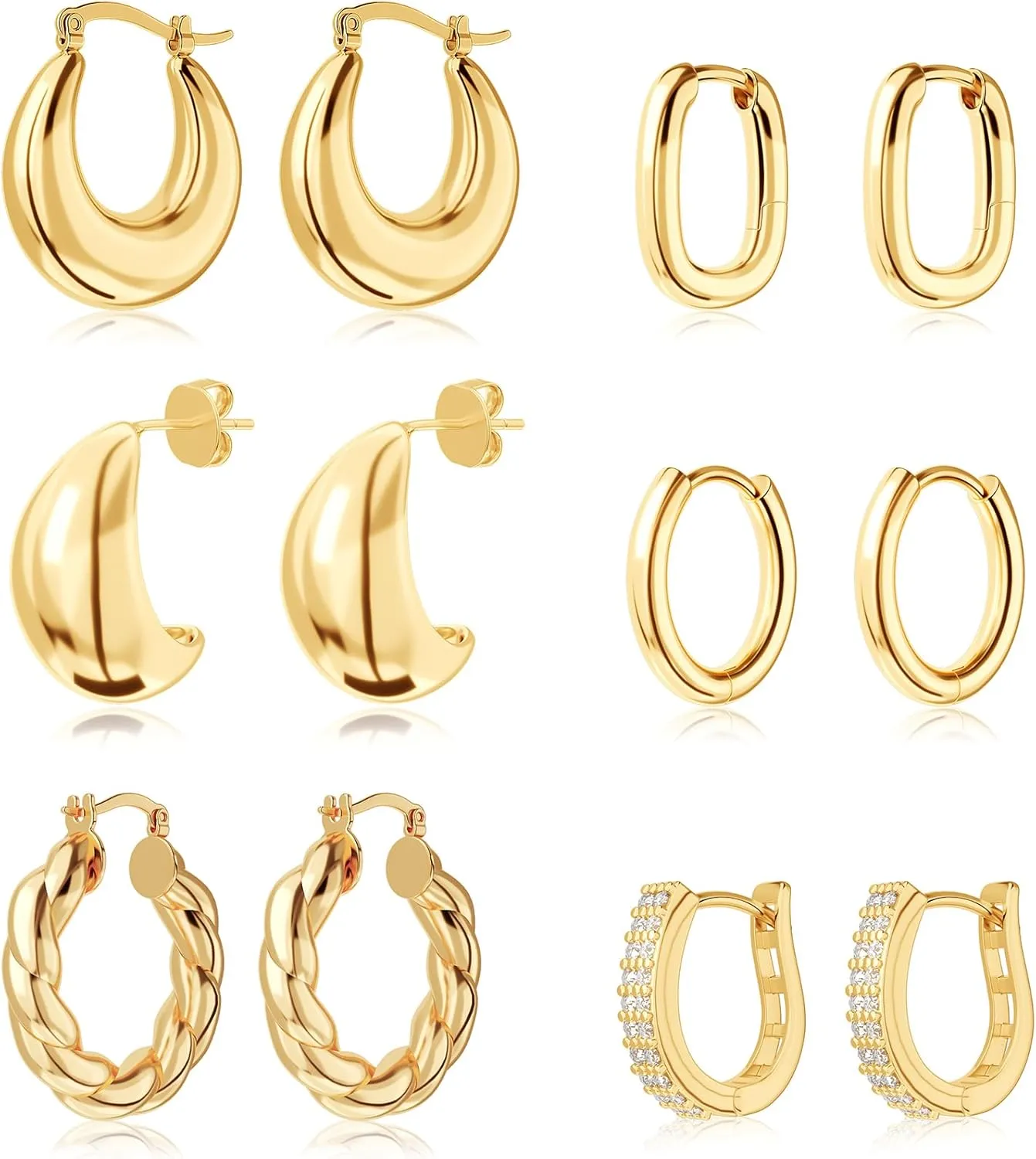 6 ?? 18K ??????,????????,Twist Huggie Hoop ????,????????,??????,??????????, , ??