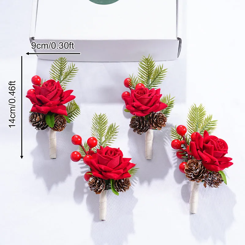 A866206 Christmas Series Corsage Flower Wedding Party Bridal Supplies