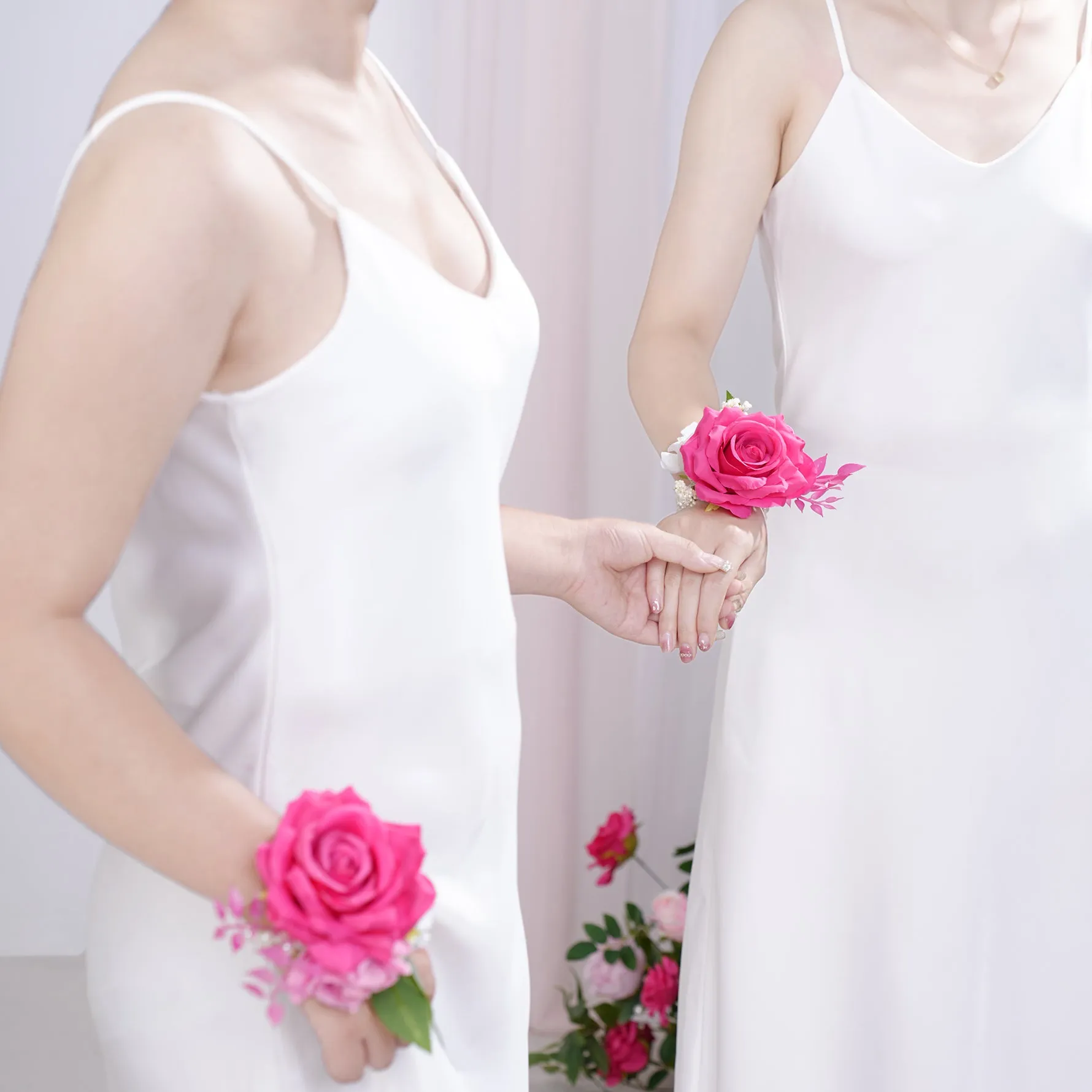A866307 Hot Pink Series Wrist Flower Wedding Personal Decor Supplies
