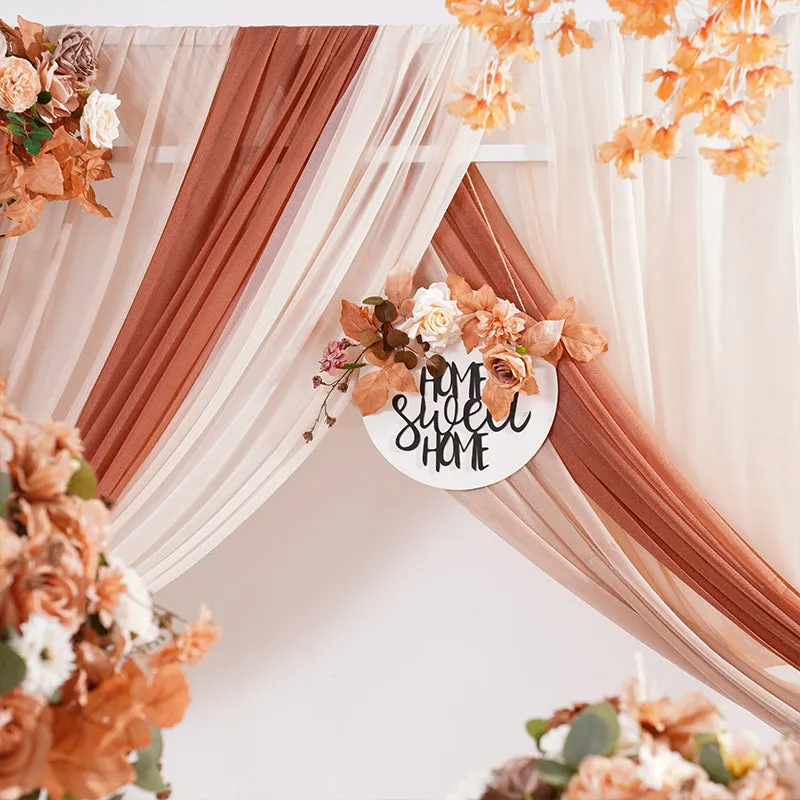 A866418 Coffee White Series Plaque Flower Wedding Floral Arrangement Supplies
