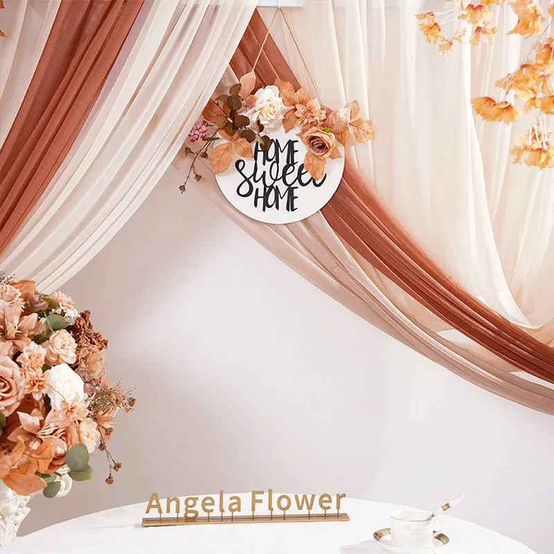 A866418 Coffee White Series Plaque Flower Wedding Floral Arrangement Supplies