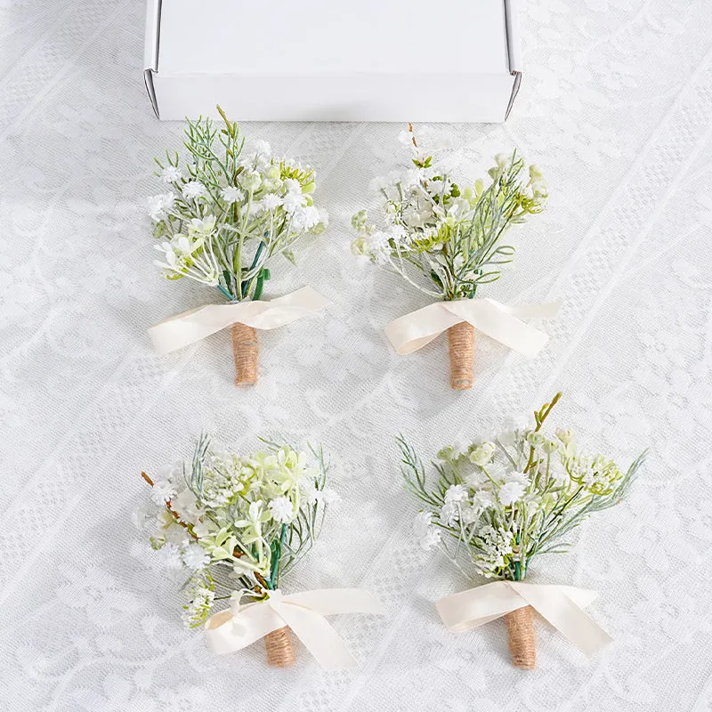 A869756 White Series Daisy Corsage Flower Bridal Bridegroom Wedding Event Supplies