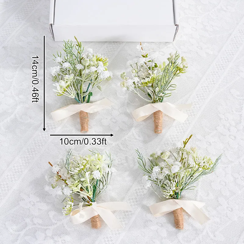 A869756 White Series Daisy Corsage Flower Bridal Bridegroom Wedding Event Supplies