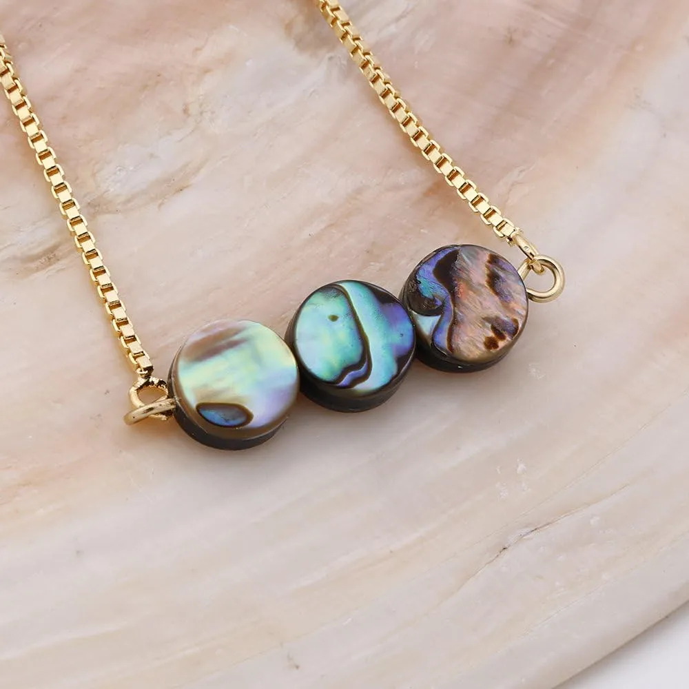 Abalone Shell Beaded Bracelet Charming Hand Accessory for Women Adjustable 10"