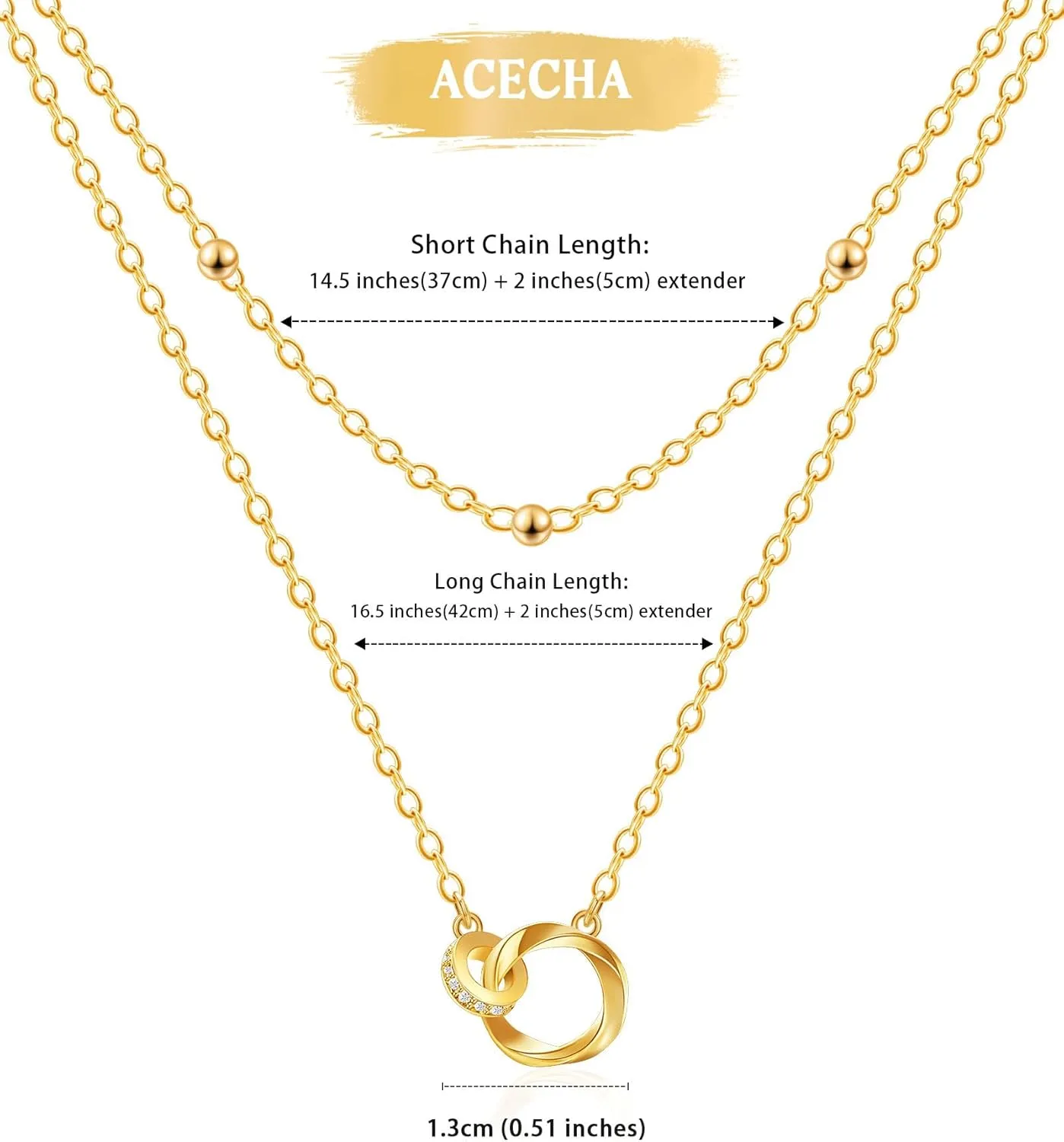 ACECHA Layered Necklaces for Women, 18K Gold Plated Choker Necklace for Women Trendy Silver Dainty Simple Layering Coin Heart Pendant Jewelry Gifts