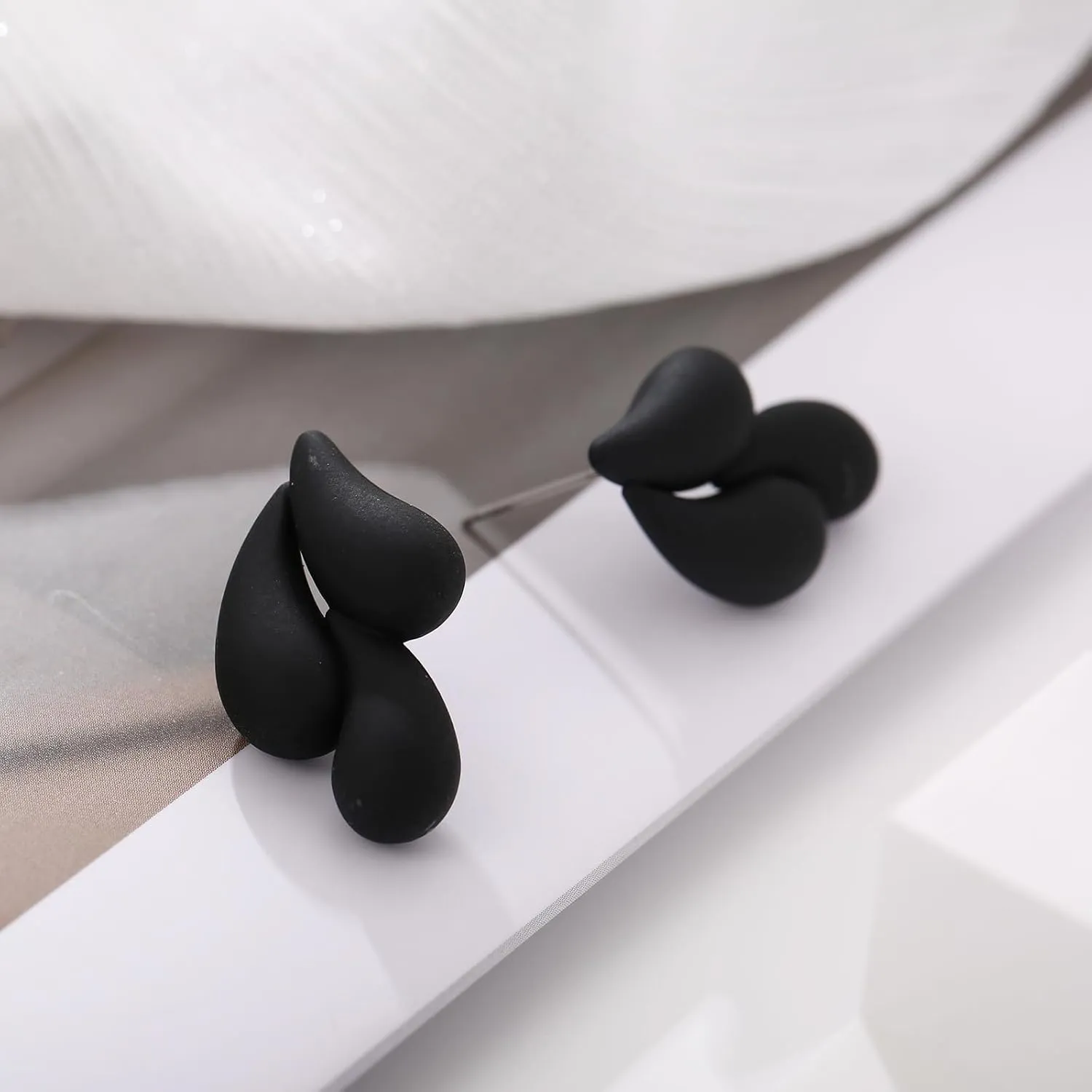 Acrylic Waterdrop Earrings for Women, Colorful Cute Teardrop Stud Earrings Lightweight Trendy Jewelry