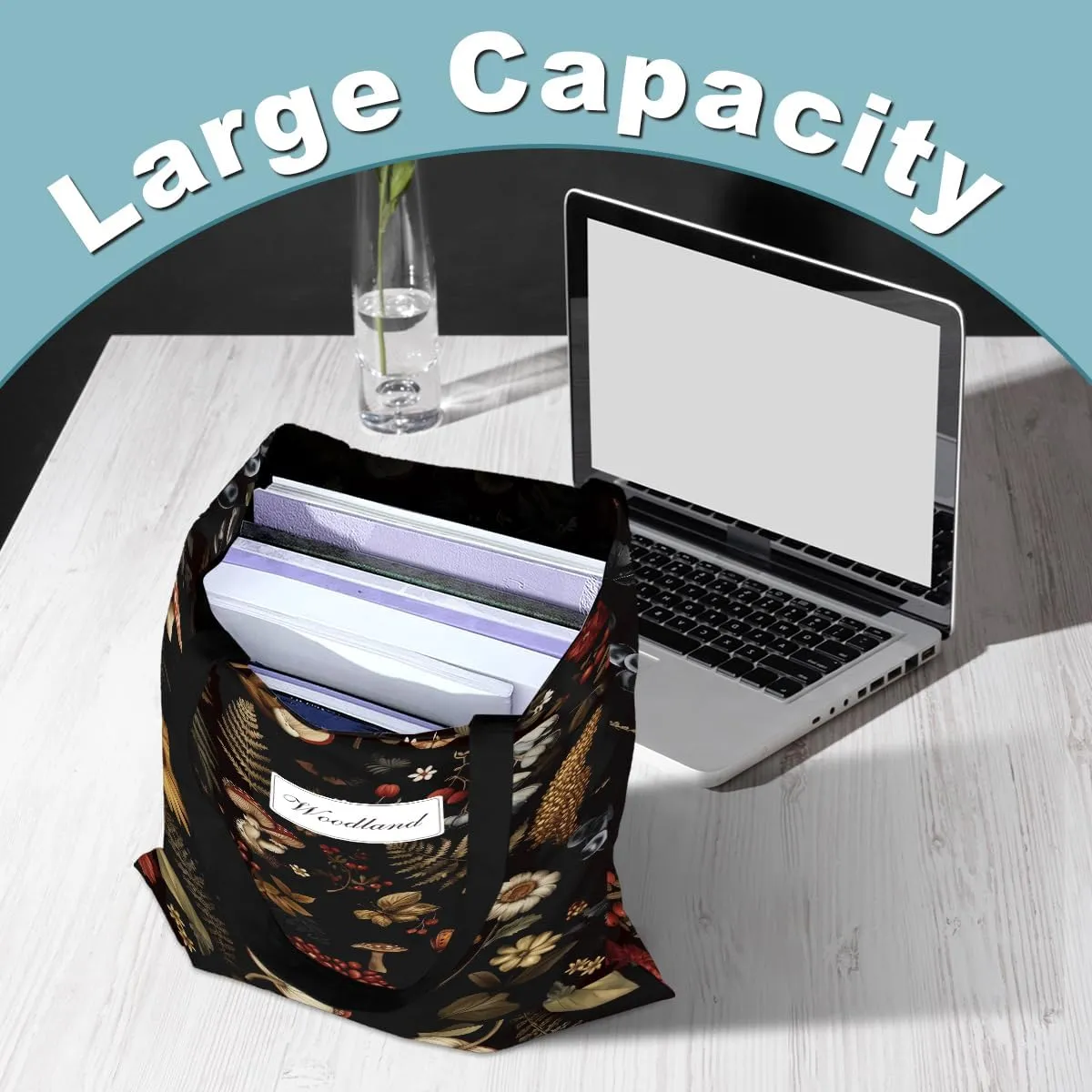 Aesthetic Tote Bag Funny Nature Lovers Weekender Bag Music Lover Reusable Grocery Bags for Travel Vacation Christmas