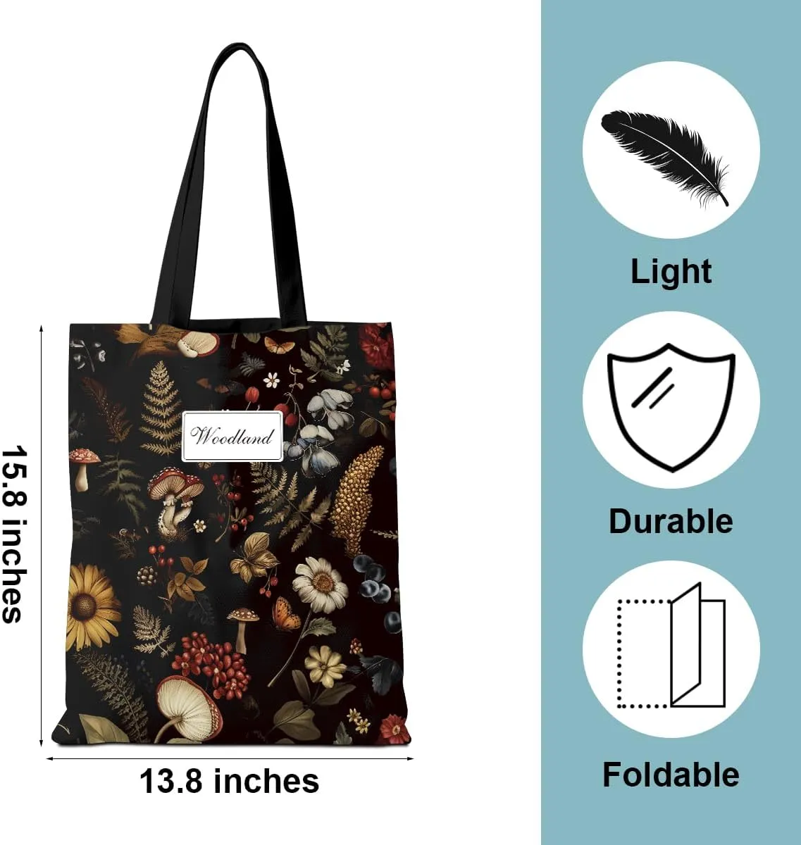 Aesthetic Tote Bag Funny Nature Lovers Weekender Bag Music Lover Reusable Grocery Bags for Travel Vacation Christmas