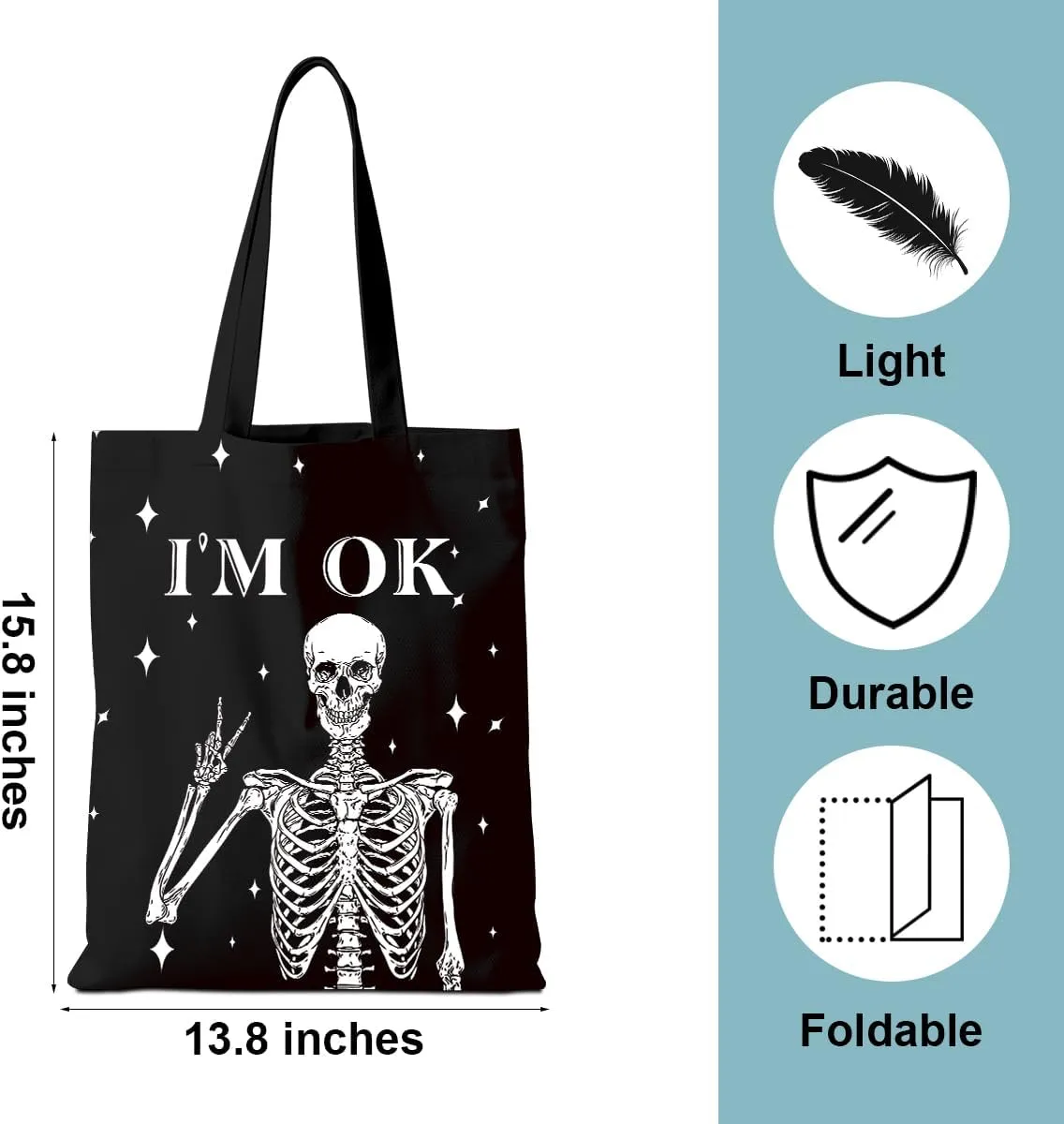 Aesthetic Tote Bag Funny Nature Lovers Weekender Bag Music Lover Reusable Grocery Bags for Travel Vacation Christmas