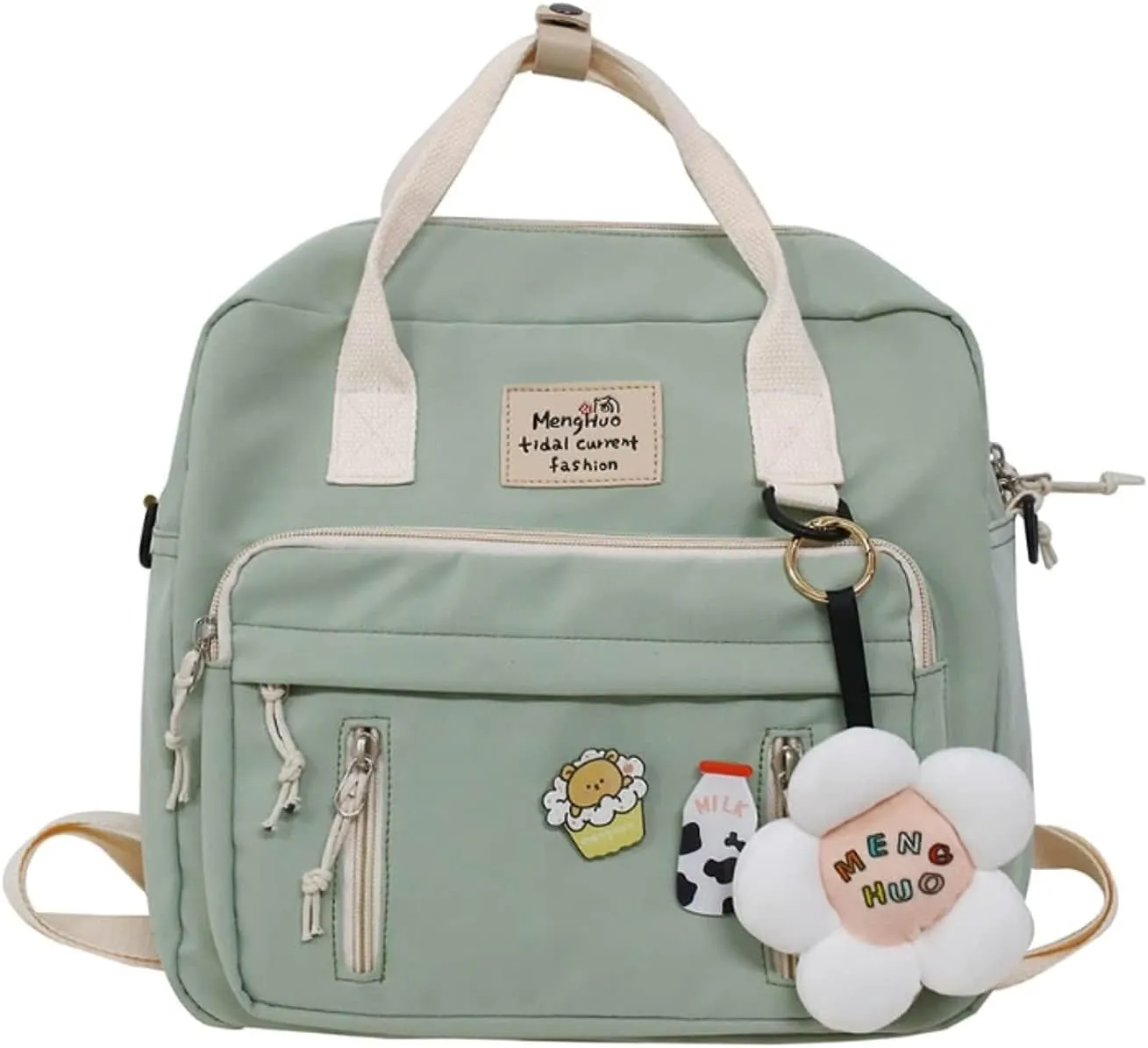 Alafime Cute Backpack Kawaii School Supplies Laptop Bookbag, Back to School and Off to College Accessories (Green1)