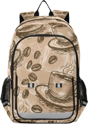 ALAZA Coffee Bean Seamless Backpacks Travel Laptop Backpack