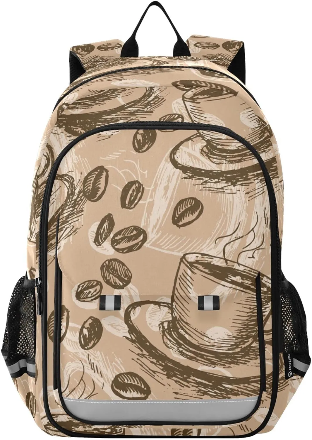 ALAZA Coffee Bean Seamless Backpacks Travel Laptop Backpack