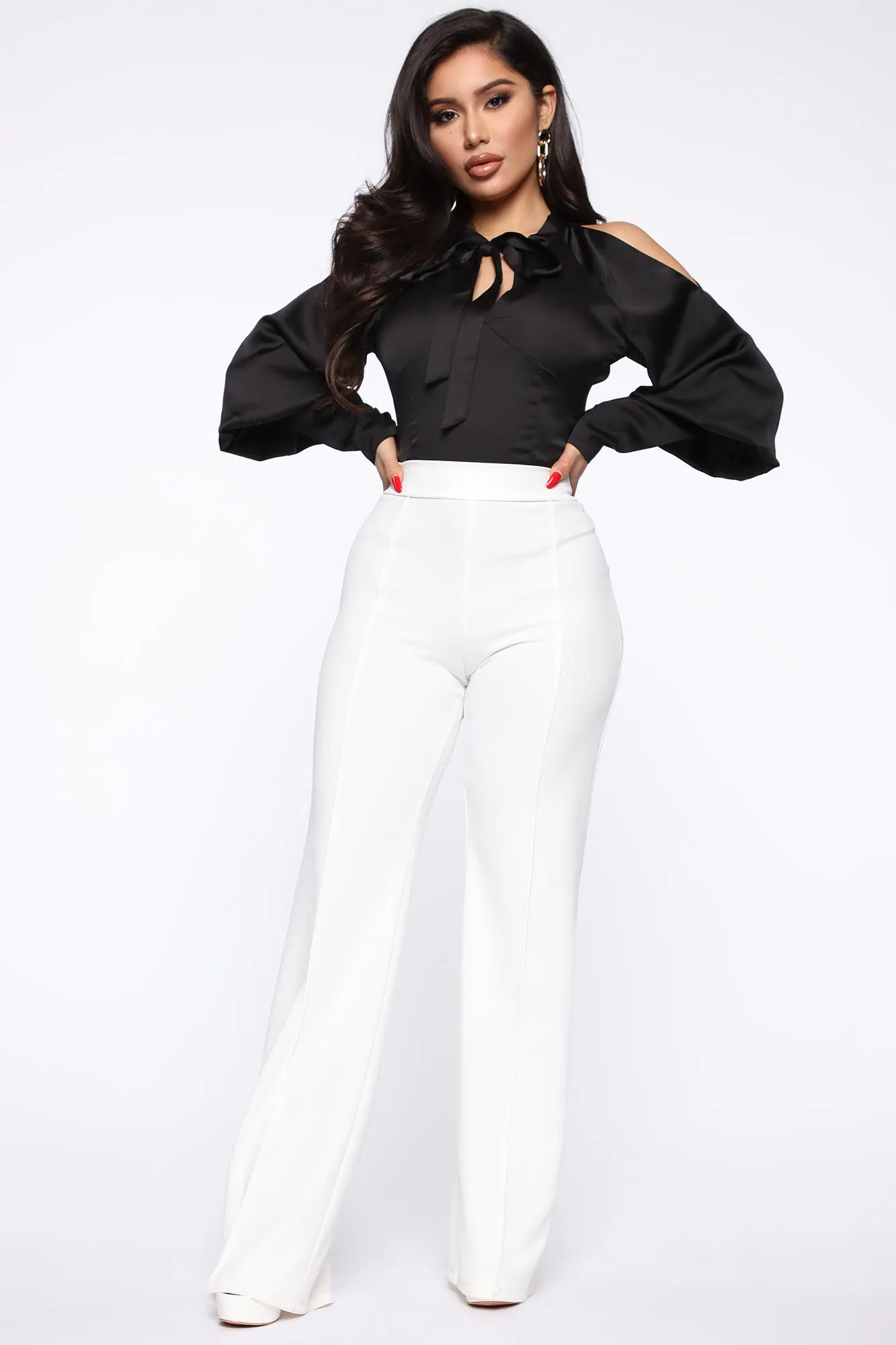 All For The Attention Satin Top - Black