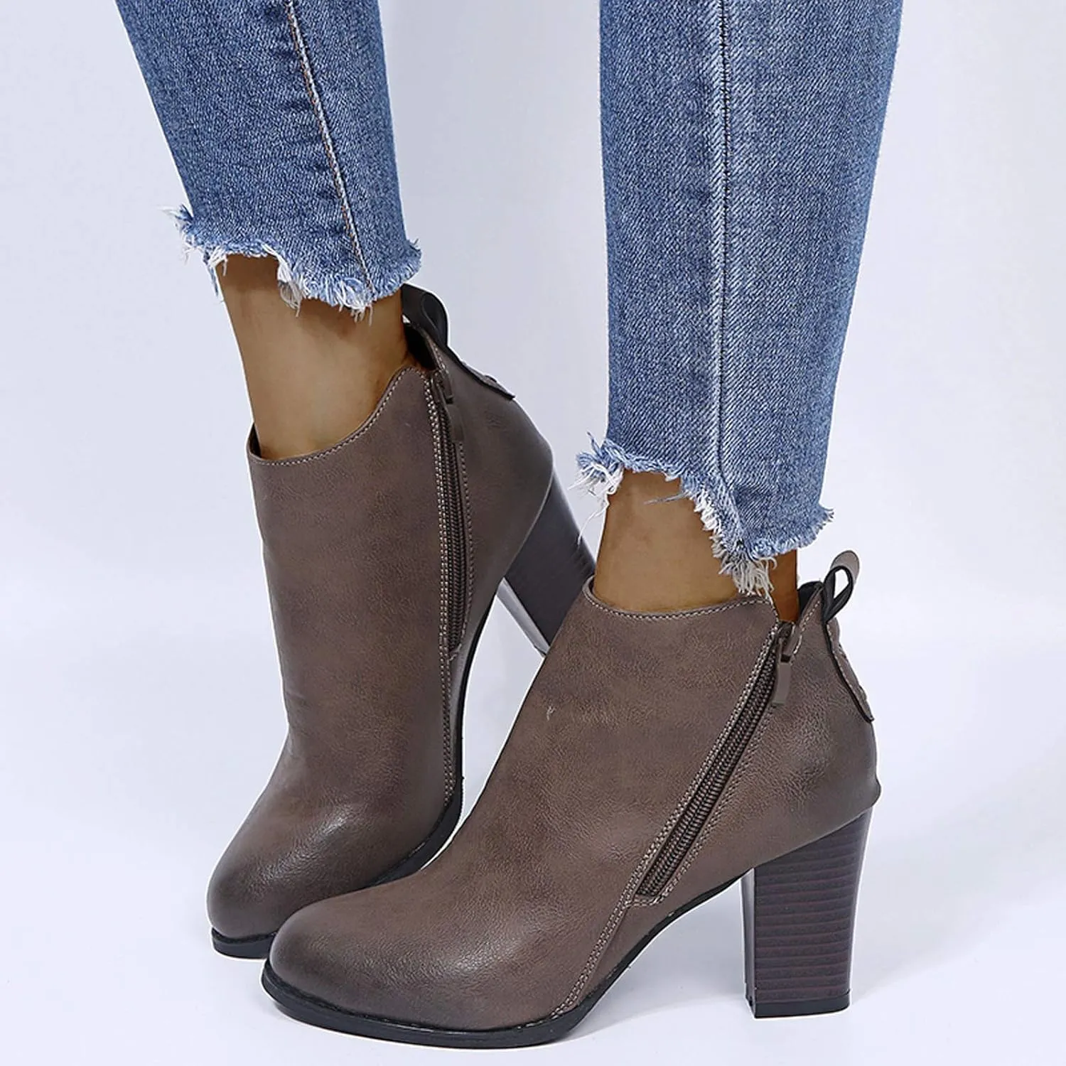 Ankle Boots Womens Black Boots Cute Fall Boots Women's Size 11 Womens Leather Booties and Ankle Boots No Heel Wide Width Booties for Women Low Heel