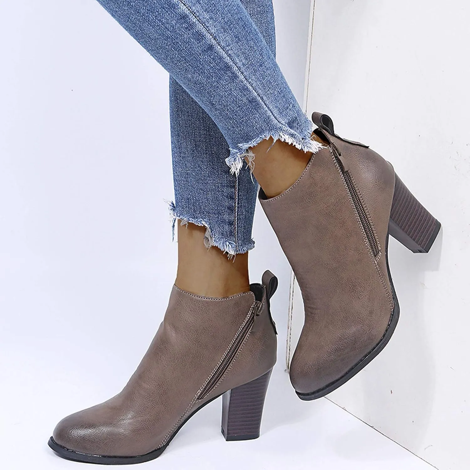 Ankle Boots Womens Black Boots Cute Fall Boots Women's Size 11 Womens Leather Booties and Ankle Boots No Heel Wide Width Booties for Women Low Heel