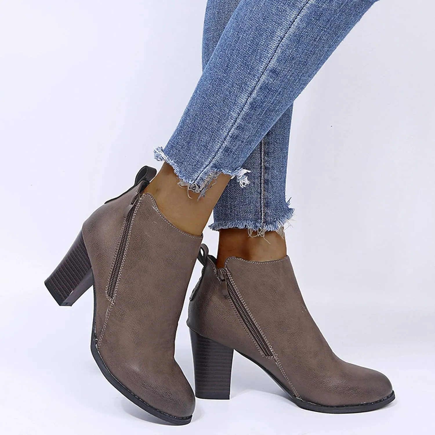 Ankle Boots Womens Black Boots Cute Fall Boots Women's Size 11 Womens Leather Booties and Ankle Boots No Heel Wide Width Booties for Women Low Heel