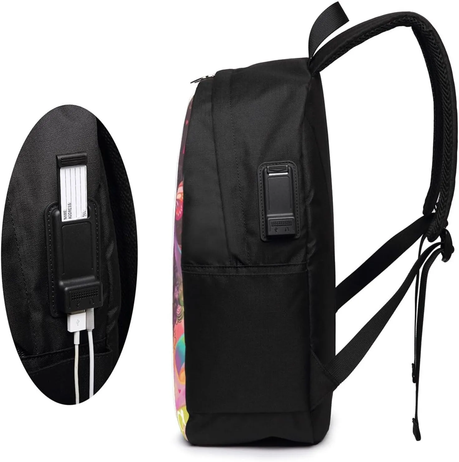 Artsadd Custom Girls Backpack Personalized Girls Backpack with Name Back to School Supplies BackPack for Women School Bookbag Backpack for School Laptop Backpack for Students Travel Backpack 17 Inch
