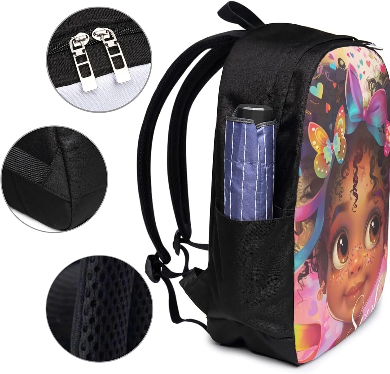 Artsadd Custom Girls Backpack Personalized Girls Backpack with Name Back to School Supplies BackPack for Women School Bookbag Backpack for School Laptop Backpack for Students Travel Backpack 17 Inch