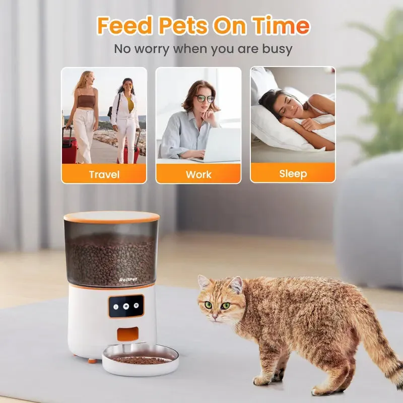 Automatic Cat Feeder, 4L Wifi Pet Feeder with for Remote Feeding, Feeding Bowl for Cats and Dogs, Pet Products