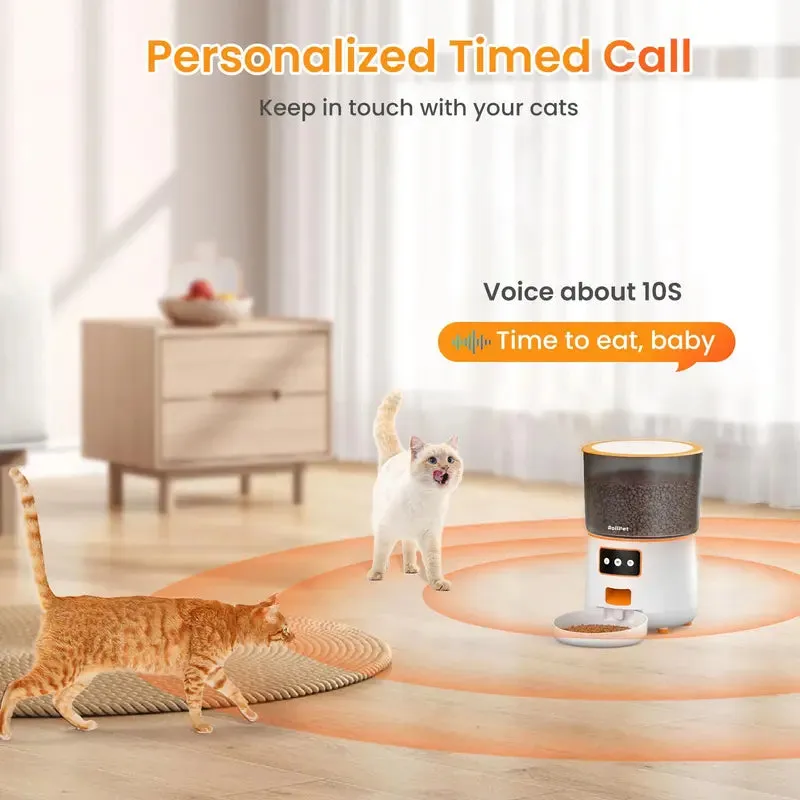 Automatic Cat Feeder, 4L Wifi Pet Feeder with for Remote Feeding, Feeding Bowl for Cats and Dogs, Pet Products