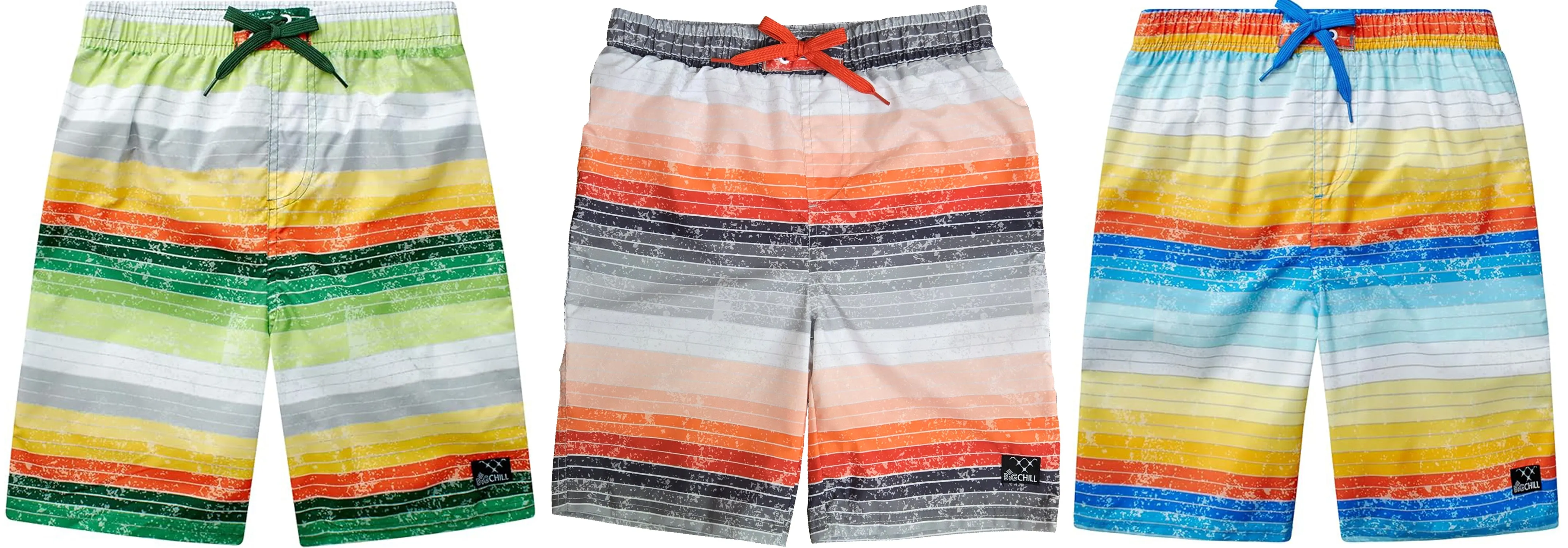 B-A9533 - Wholesale Boy's Distressed Striped Swim Trunk