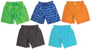 B-CRBW - Wholesale Boy's "Brushed Wave" Print Swim Trunk