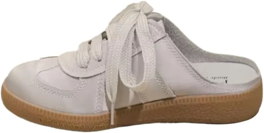 Backless Mule Tennis Shoes for Women Ballet Sneakerina Slip on Sneakers Cute Y2K Fashion Slide on Walking Sports Pumps for Girls Daily Wear Back to School Summer Outdoors Beach Office Rave Driving