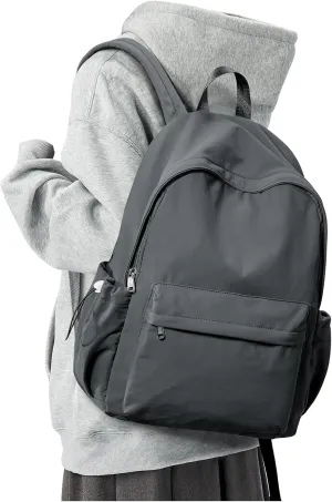 Backpacks For School Teens Girls Boys,Lightweight Casual Daypack College Backpacks,Aesthetic High School Backpack Laptop 14inch,Bookbag For Women Men(Grey)