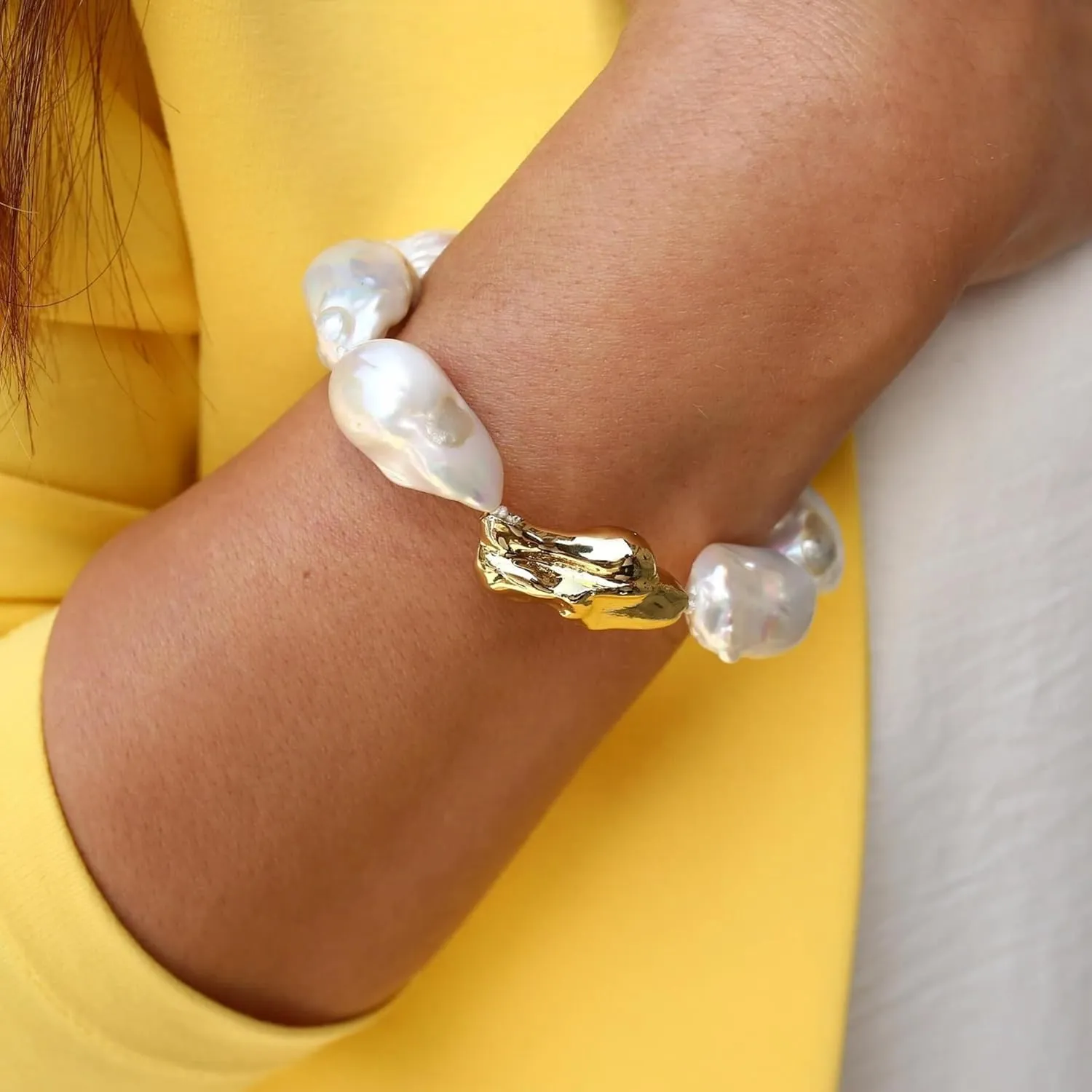 Baroque Pearl Bracelet for Women Elegant Irregular Pearls Bracelets Adjustable Boho Birthday Wedding Jewelry Gifts