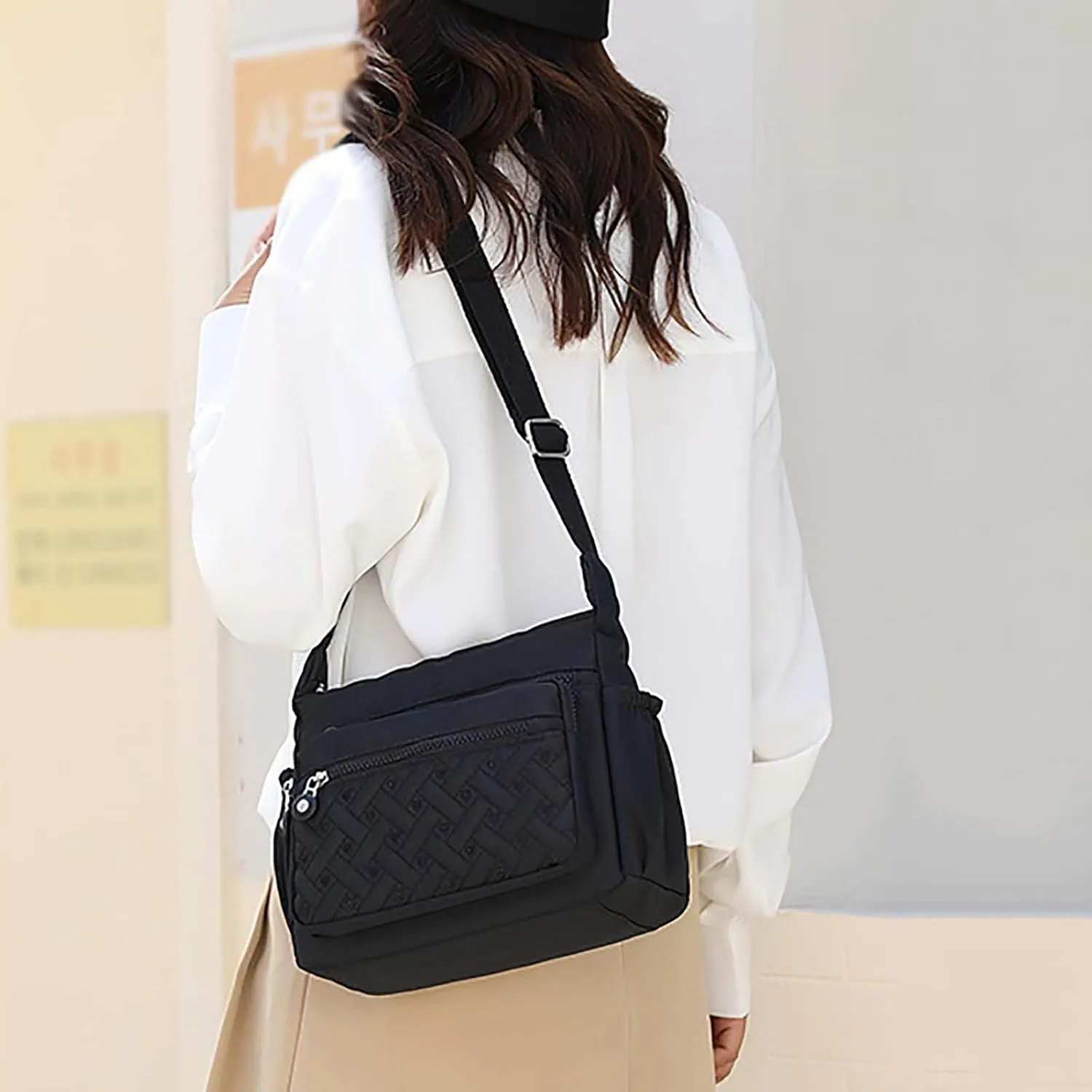 Beach Tote Bag 4 Packet Leather Solid Color Handbags Shoulder Bags Crossbody Hobo Bags Card Purse Work Travel Essential Y