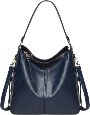 Beach Tote Bag 4 Packet Solid Color Leather Handbags Shoulder Bags Crossbody Hobo Bags Card Purse Work Travel Essential T