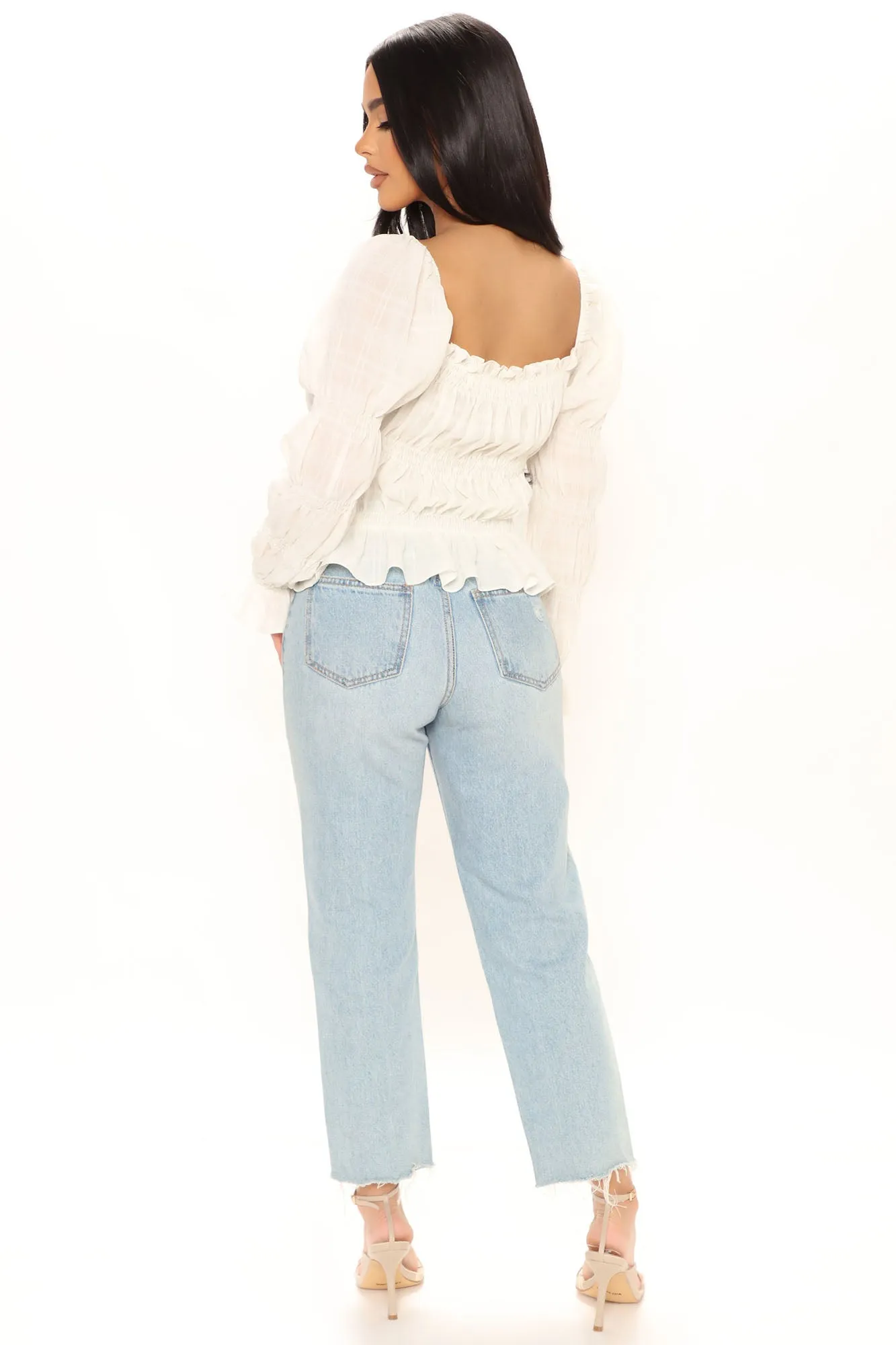 Beauty Blogger Smocked Top - White