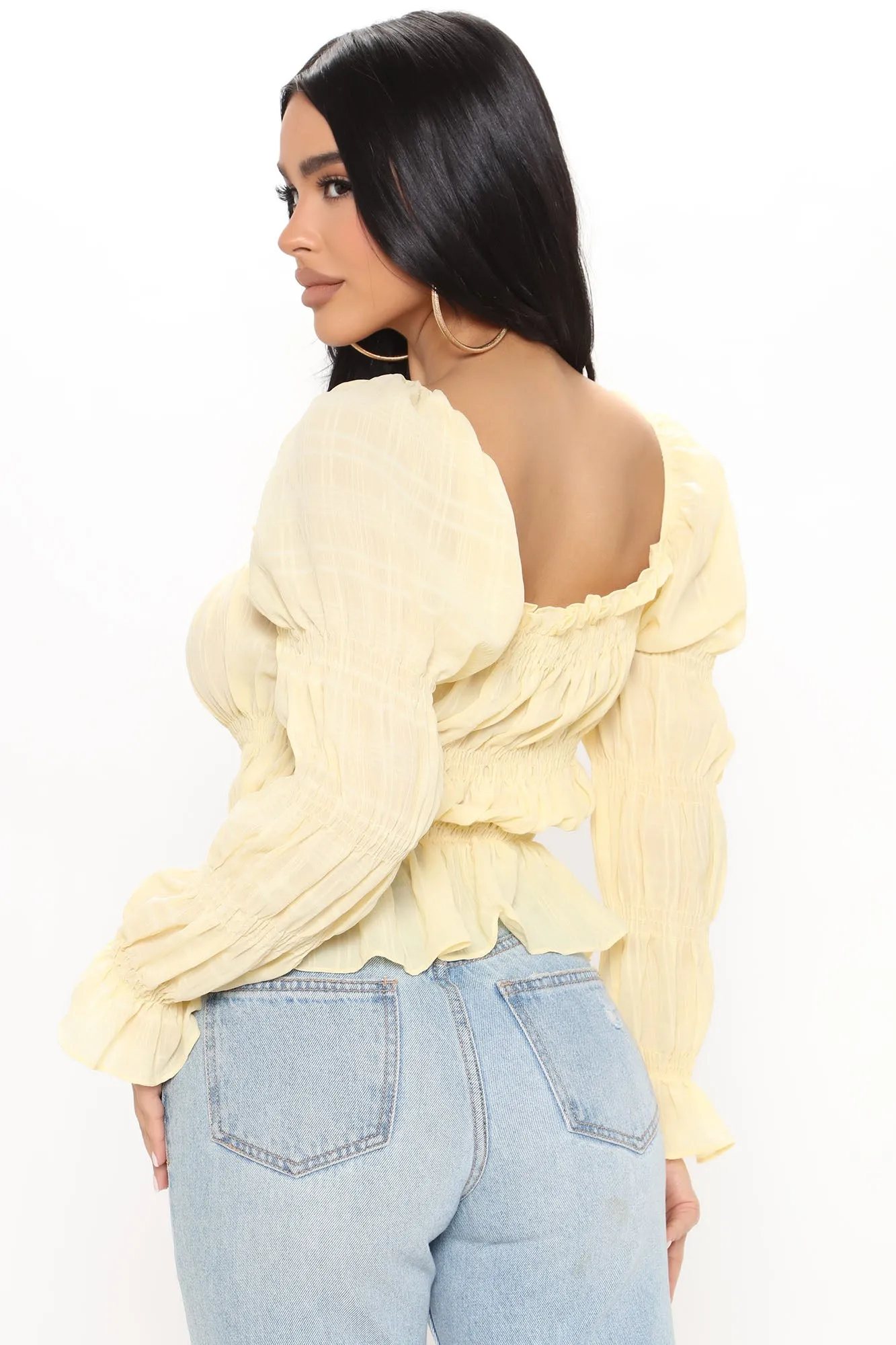 Beauty Blogger Smocked Top - Yellow
