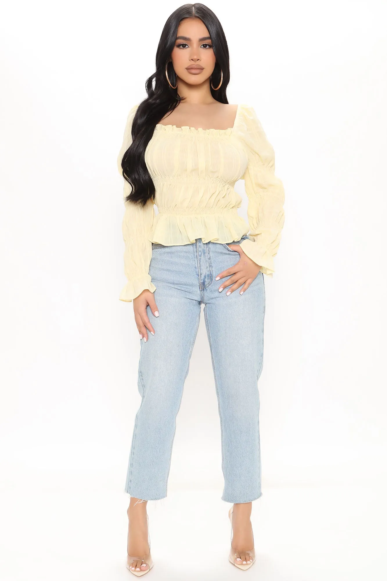 Beauty Blogger Smocked Top - Yellow