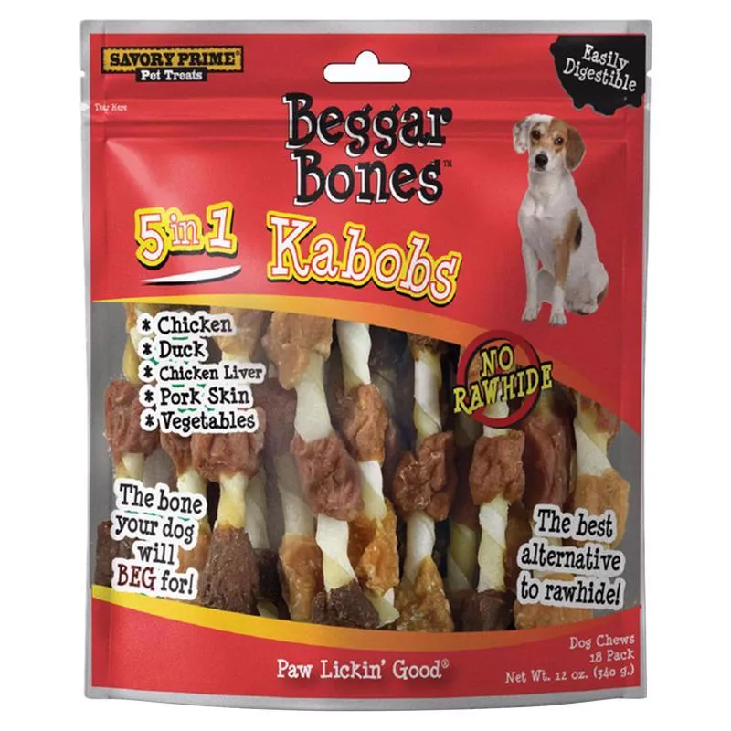 Beggar Bones 5-in-1 Kabob Dog Treats
