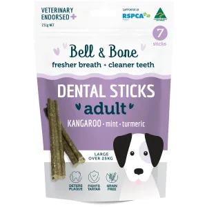 Bell and Bone Dental Sticks Kangaroo Mint and Turmeric for Large Dogs 231g