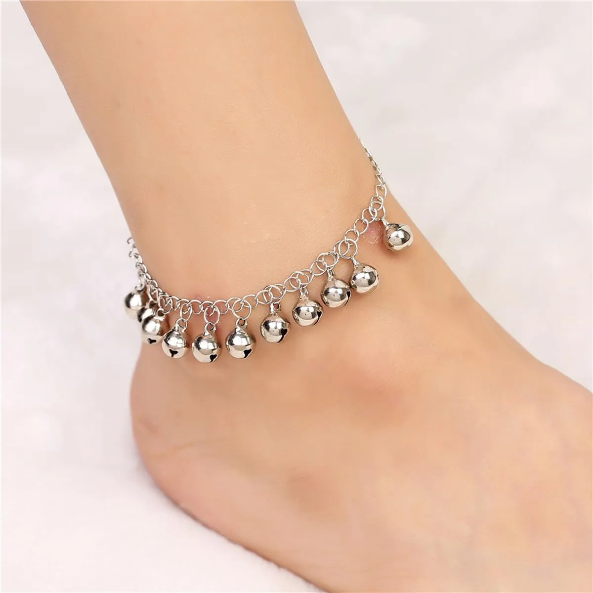 Bell Anklet for Women Ankle Bracelet Indian Silver Gold Charm Beach Dainty Cute Jewelry Gift